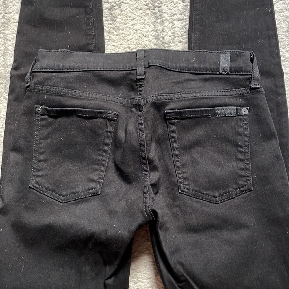 7 for all mankind womens black the skinnystretchy jeans 26 - Picture 4 of 5